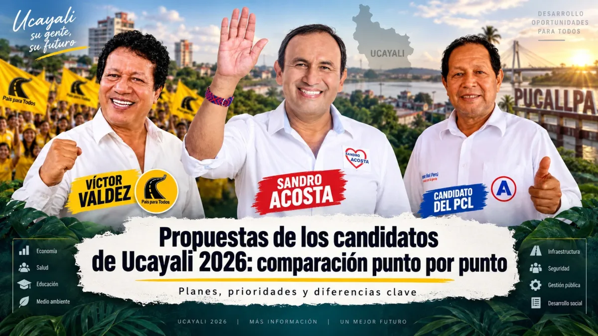 Propuestas de los candidatos de Ucayali 2026: comparación punto por punto